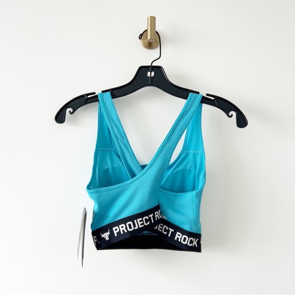 NEW Under Armour Project Rock Crossback Mid Sports Bra Size Large (L) - Picture 2 of 12